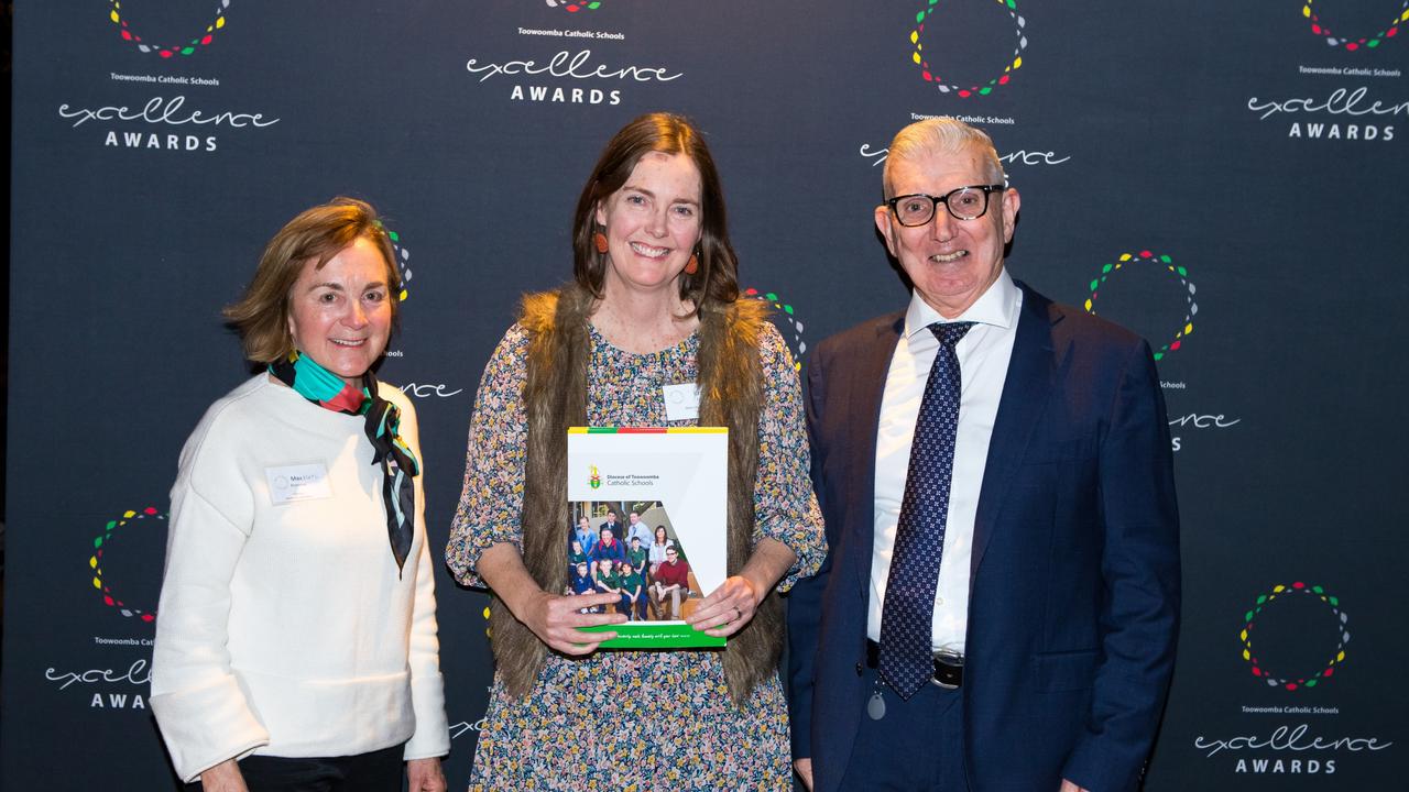 Award recipient Katie Mills (centre) with Kath Brammer and Dr Pat Coughlan.