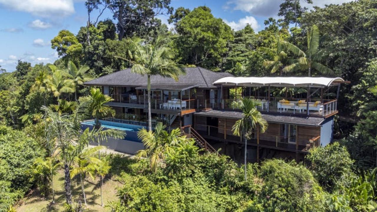 Now under offer, this striking residence at Wongaling Beach was listed for sale for $1.3 million, fully furnished. It sits on a 0.81ha block and has stunning ocean views and is surrounded by rainforest.