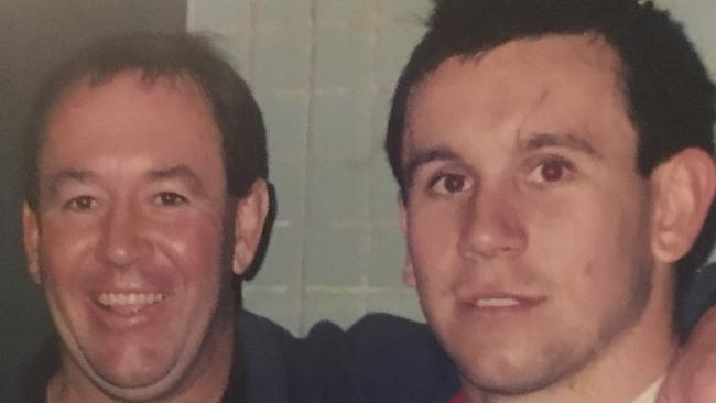 A fresh-faced Matty Johns with dad Gary.