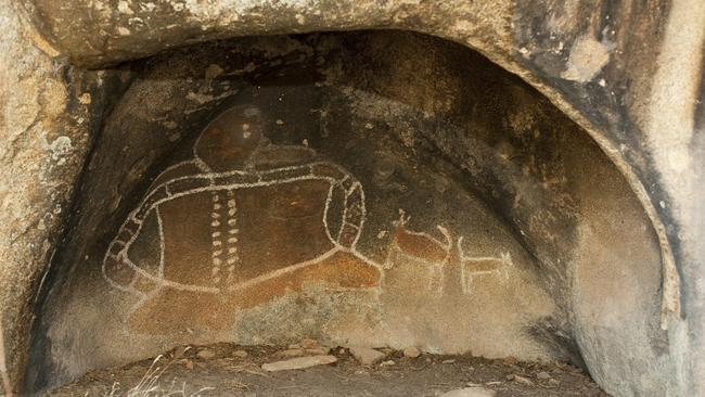 Rock art at Bunjil’s cave.