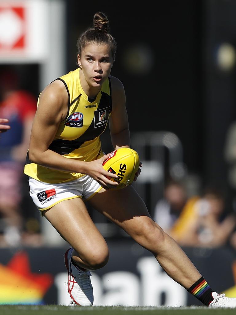 Exciting Tiger Ellie McKenzie. Picture: Dylan Burns/AFL Photos via Getty Images