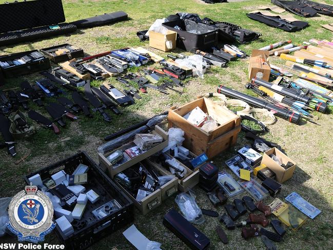 Kay has pleaded guilty to a string of offences including possessing 11 firearms, three crossbows, knives and proceeds of crime. Picture: NSW Police