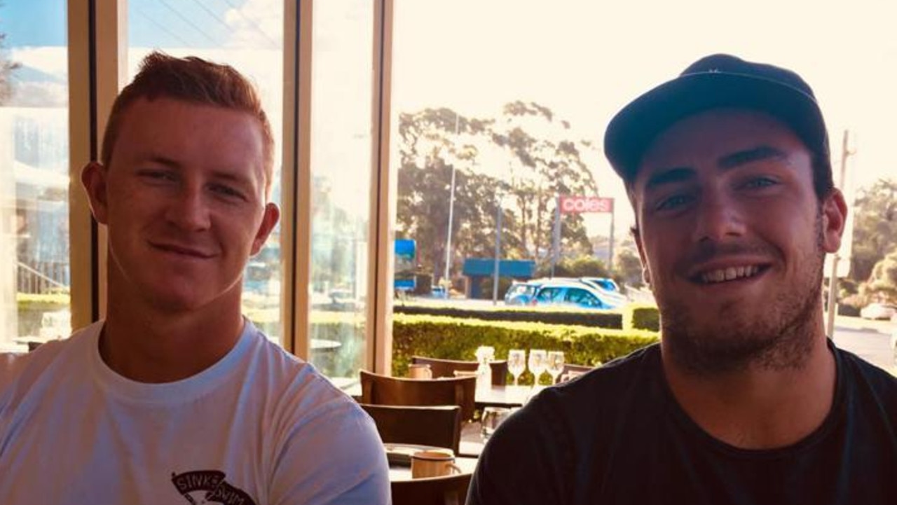 Joel Dark (left) with his brother Kurtis. The pair are cousins of Sydney Roosters star Boyd Cordner.