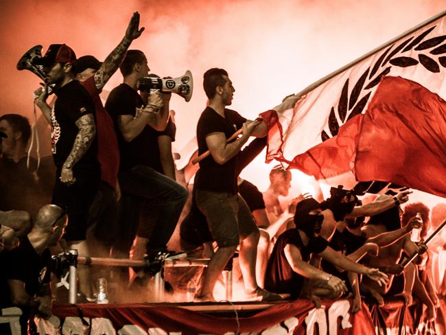 Stills from the SBS documentary, Came From Nowhere, about the Western Sydney Wanderers and fan behaviour that divides opinion. Picture: Eric Berry