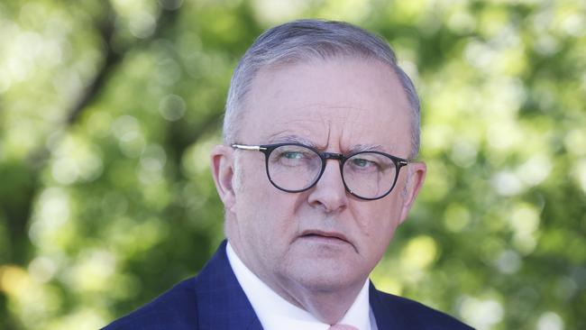 Anthony Albanese in Sorell to announce Rebecca White as Labor; s candidate for the federal Tasmanian seat of Lyons. Picture: Nikki Davis-Jones