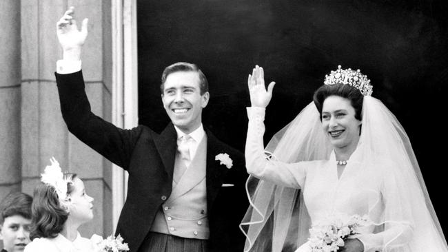 Princess Margaret and husband, the photographer Antony Armstrong-Jones, married in 1960. Picture: AFP PHOTO.