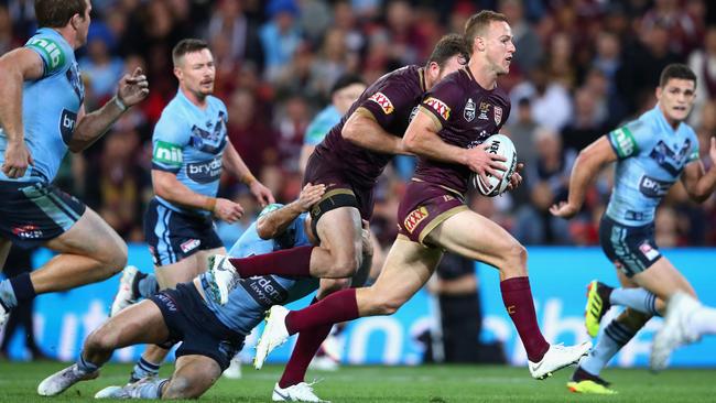 DCE looked right at home in a Queensland shirt. (Cameron Spencer/Getty Images)