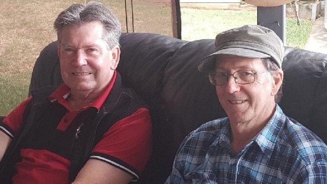 Terry Gall (left) and Barry Sutherland reunite after more than 50 years apart.