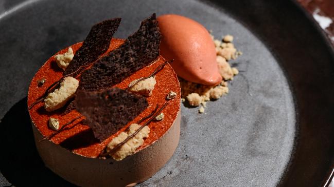 Chocolate chilli dessert from Aurora restaurnt. Picture: Jack Fenby