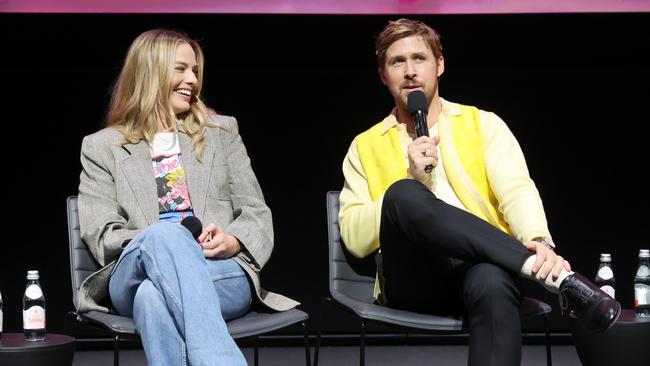 Margot Robbie and Ryan Gosling seen at Warner Bros.' 