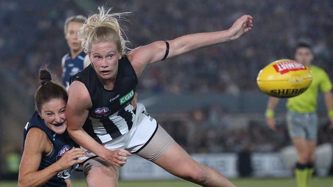 Collingwood was forced to switch its opening home game against Carlton last Friday night. Picture: George Salpigtidis