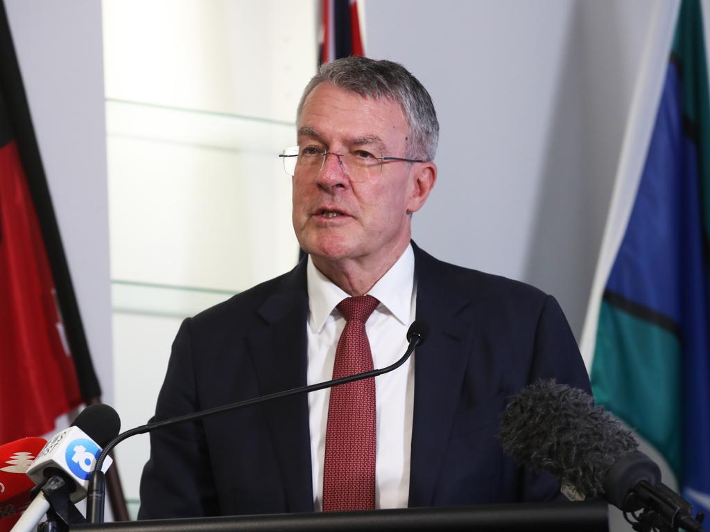 Attorney-General Mark Dreyfus called on men to step up and bring Australia’s ‘crisis of male violence’ against women to an end in a speech on Friday. Picture: David Crosling