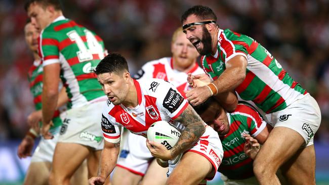 Gareth Widdop failed to impress for the Dragons against the Rabbitohs in round two. Picture: Cameron Spencer/Getty Images