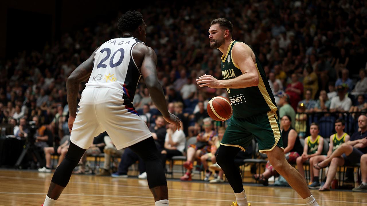 Isaac Humphries playing for Australia.