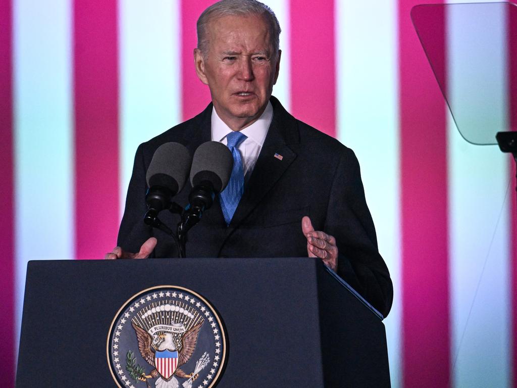 Joe Biden delivers a speech at the in Warsaw. The US President’s Poland trip had been widely praised. Picture: Getty Images