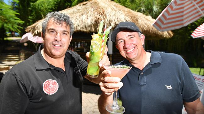 Ocean St trader Dimi Limnatitis and manager of Big Pineapple Aaron Hudson are gearing up for the big ginger beer fest. Picture: Patrick Woods.