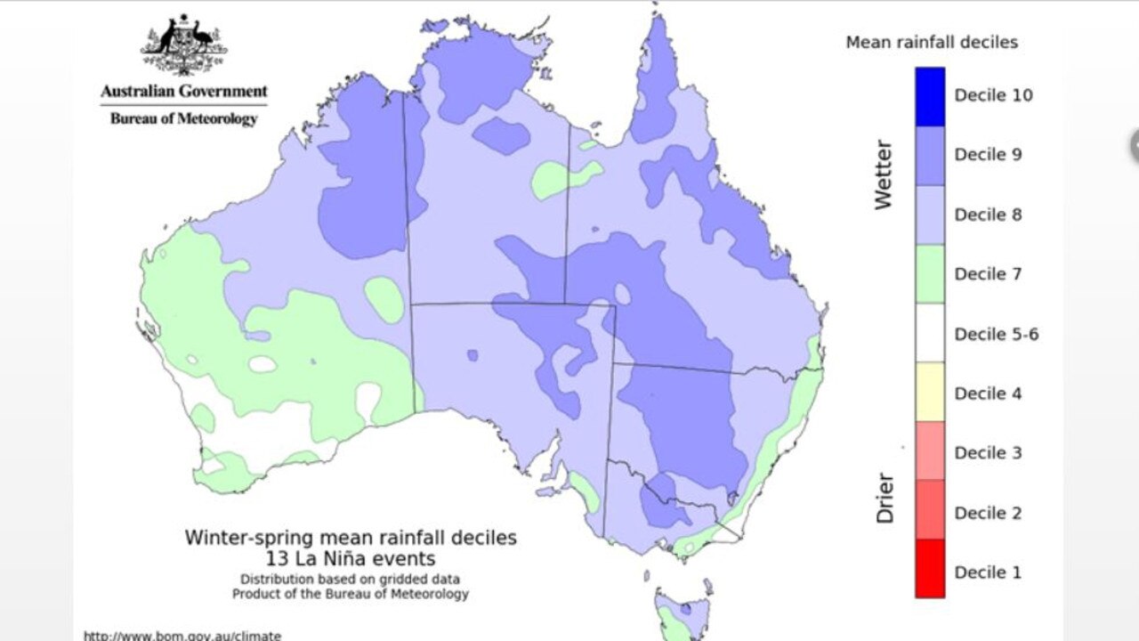 La Nina is forecast to bring above average rainfall to the north of Australia