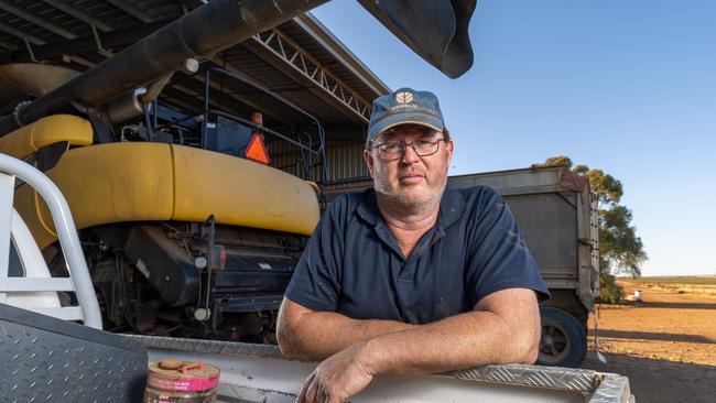 Andrew Zanker at his farm. Picture: Ben Clark