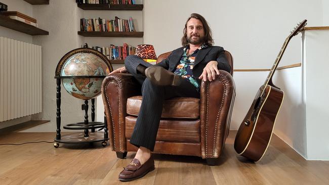 Singer, songwriter and Jet frontman Nic Cester at his home in Como, Italy. Nic is among the performers for Review's Isolation Room video series by The Australian. Picture: Daniel Plentz