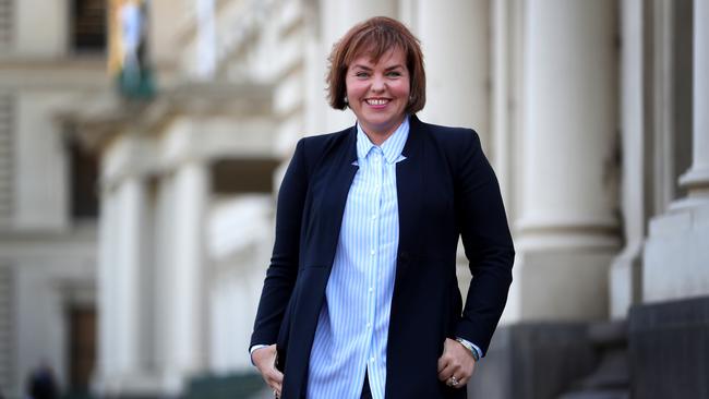 Labor Senator Kimberley Kitching at Treasury Gardens in Melbourne. Picture: David Geraghty/The Australian.