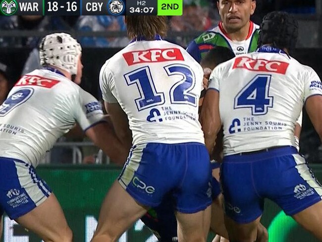 Stephen Crichton escaped the sin bin for hitting Roger Tuivasa Sheck in head