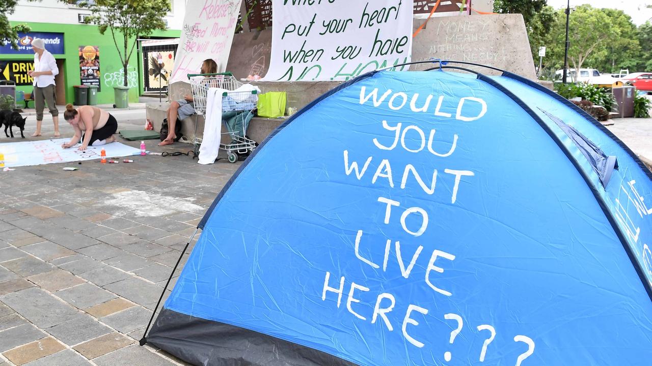 Homeless are pleading with the Sunshine Coast Council to allow it to use what they claim is an empty building in Nambour for homeless services. Picture: Patrick Woods.