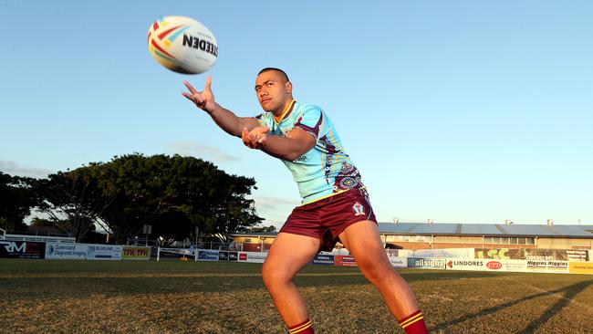 Players from Gold Coast Schools Coombabah SHS, Keebra Park SHS and Palm Beach Currumbin SHS together for a Langer Cup preview. Immanuel Kalekale. 27 May 2021 Burleigh Picture by Richard Gosling