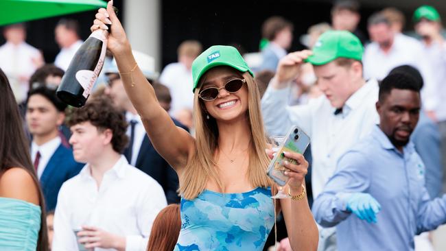 Natalija Susnjara enjoys the racing at Royal Randwick today. Picture: Chris Huang / Matrix