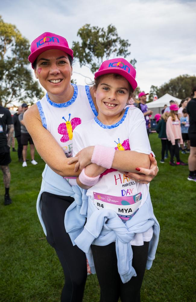 Ange and Mya Dougherty participating in Mother's Day Classic 2025 at Bellerive Park. Picture: Caroline Tan