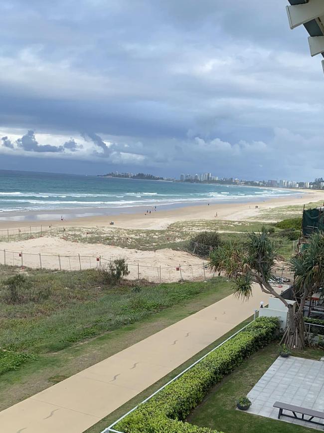 A bird’s eye view of the section of the beach that has been ripped up by developers at Tugun. Council says the works are approved. Photo: Facebook.