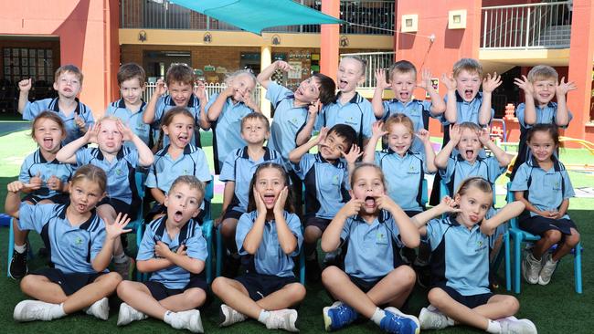 My First Year: Marymount Primary School Prep P. Back Row - Seb, Hayden, Harrison, Charlotte, Teddy, Sienna, Cooper, Lachlan, Kingston. Middle Row - Olivia, Coco, Marley, Archie, Timmy, Penny, Jack, Bliss. Front Row - Aubrie, Max, Eva, Sonny, Elena. Picture: Glenn Hampson.