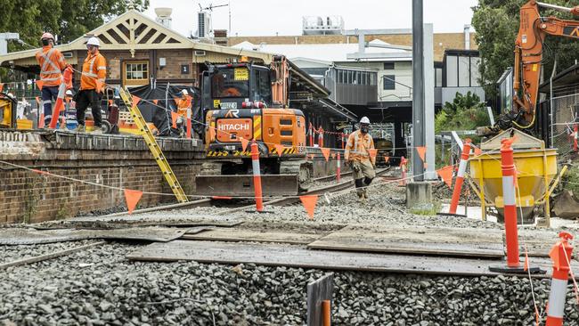 Sydney Metro Bankstown Station. Construction.