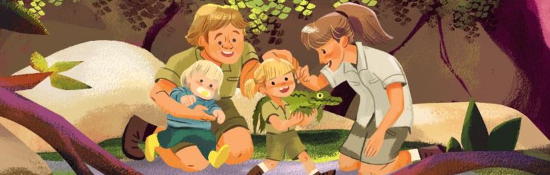 In another animation, you see the whole Irwin family — including Bindi holding a mini croc. Picture: Google