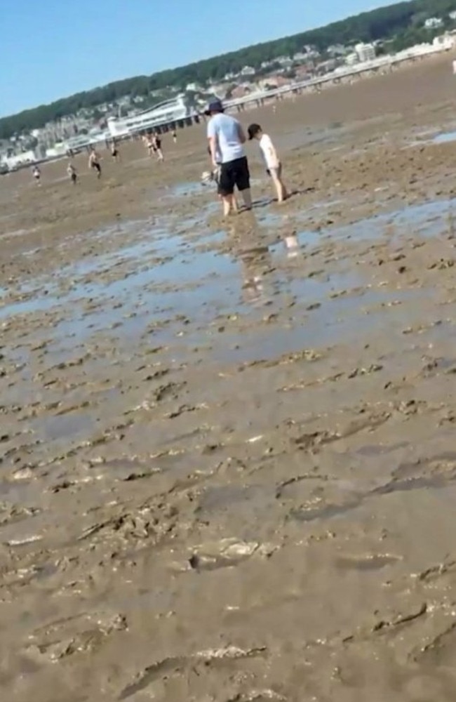 Nick Alexander, who grew up near the golden-sand beaches of Miami, was dismayed by the beach at Weston-Super-Mare in the UK. Picture: Mr.Miami/TikTok