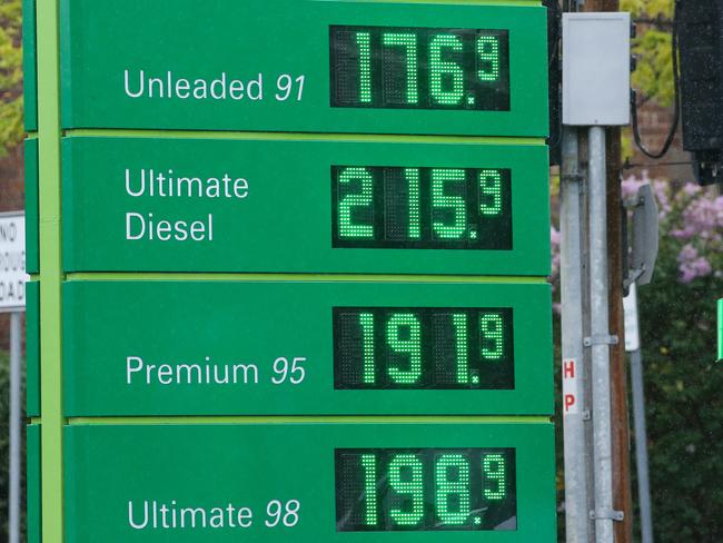 SYDNEY, AUSTRALIA -  Newswire Photos MARCH 14 2023 - A view of a sign with current Petrol prices at a Petrol Station in Sydney as the Cost of living continues to rise. Picture: NCA Newswire / Gaye Gerard.