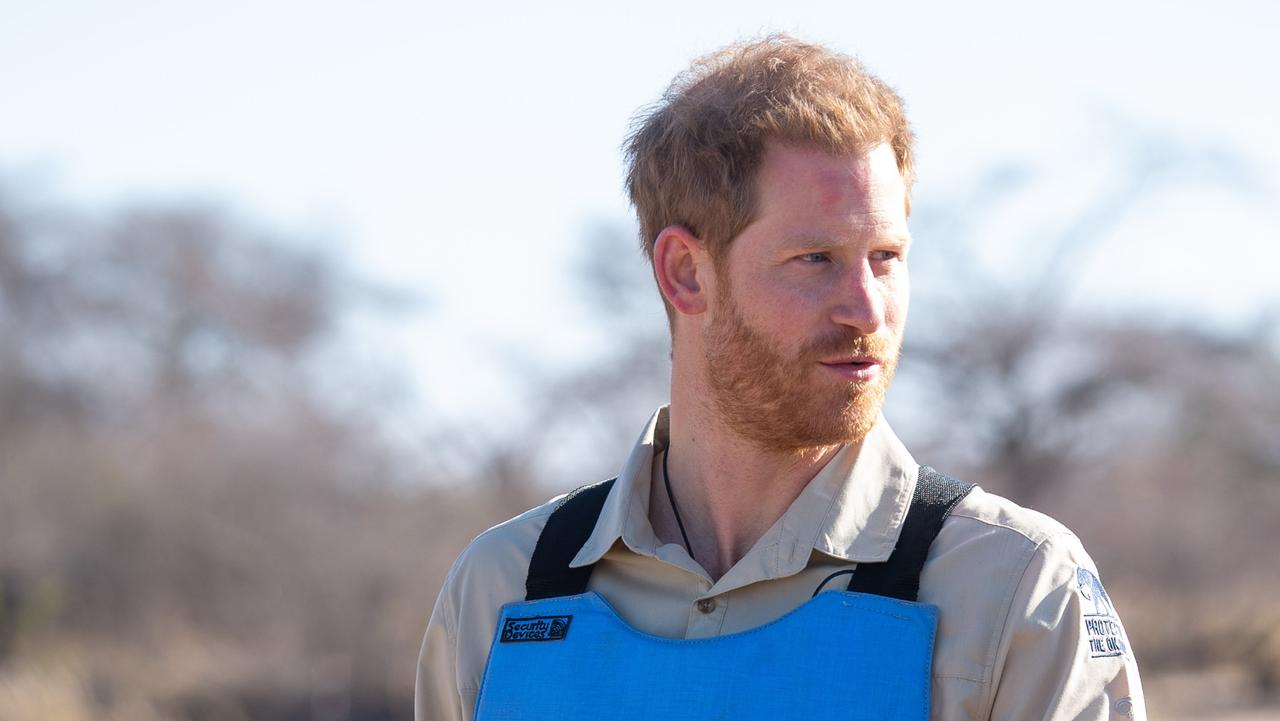 Prince Harry has walked through a minefield in Angola, echoing the footsteps of his late mother. Picture: Dominic Lipinski — Pool /Getty Images.