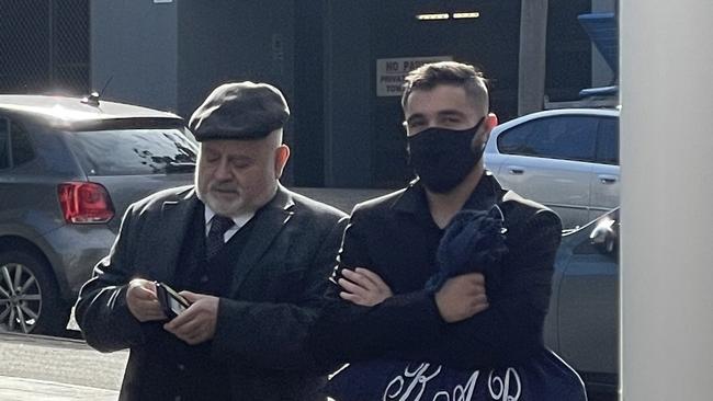 Mohsen Sleiman (right) with his lawyer Roland Bonnici outside Wollongong Courthouse on Friday. Picture: Dylan Arvela