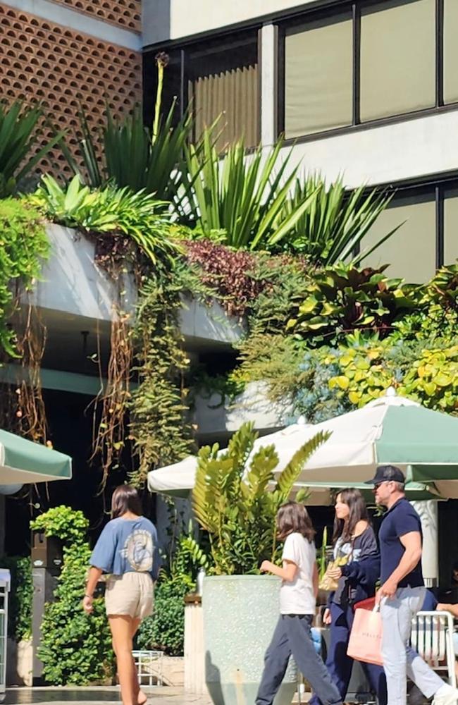 Matt Damon with his family at the Calile Hotel in August. Pic Supplied,