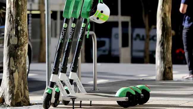 Lime Scooters in the Brisbane CBD.