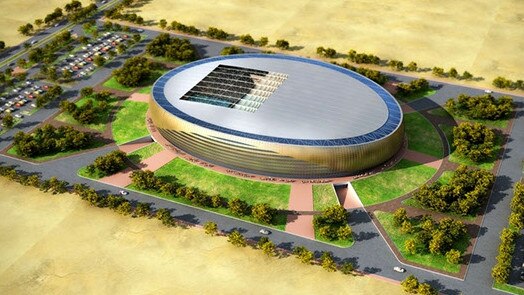 Artist impression of a proposed multi-use stadium designed by Egyptian architect Mohamed El Brombaly. It is the basis for the boutique stadium Mayor Tom Tate wants to build on the Gold Coast.