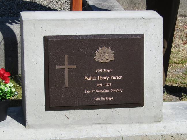 A headstone was unveiled for Sapper Walter Henry Purton in 2017 thanks to the Headstone Project. Picture: Facebook/The Headstone Project