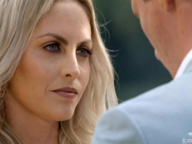 Nikki Gogan being told the bad news by Richie Strahan. Picture: Supplied