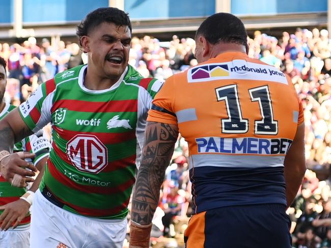 NRL 2023 RD25 Newcastle Knights v South Sydney Rabbitohs - Latrell Mitchell, fight NRL PHOTOS