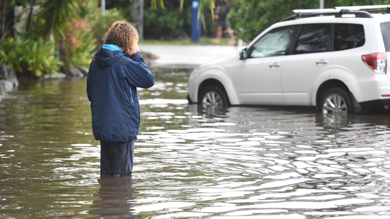 Byron Bay looked like a very different place after heavy rain saw streets inundated with water on Friday.