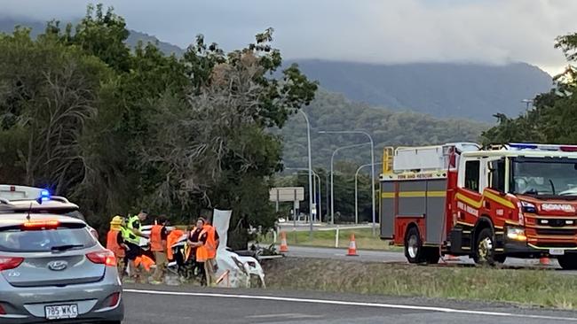 A man in his 20s was killed in a fatal rollover near the Kewarra Beach roundabout on the Captain Cook Highway. PICTURE: PETER MARTINELLI