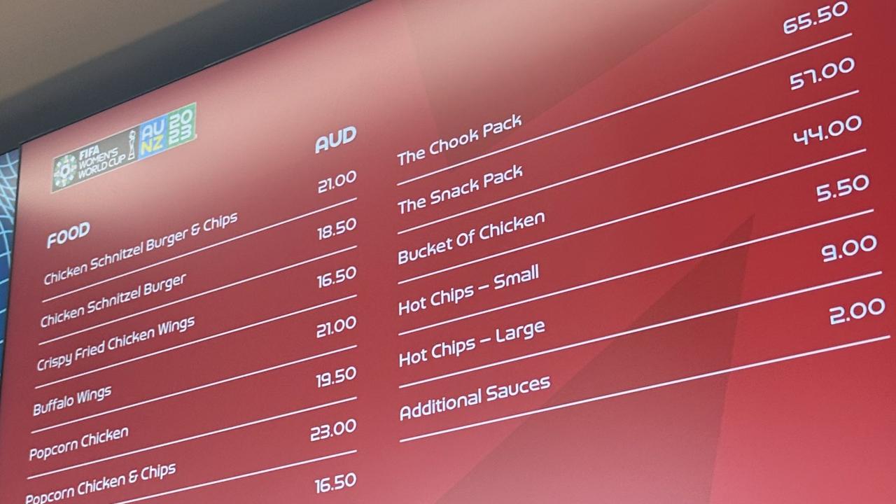 Fans watching the Women’s World Cup in Sydney have been hit with expensive food prices. Picture: Twitter/M1D3V