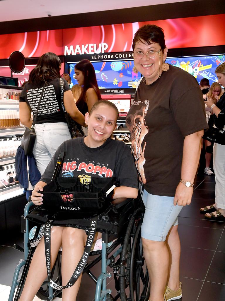 Jess and Cathy Duncan at the opening of Sephora Indooroopilly. Picture: John Gass