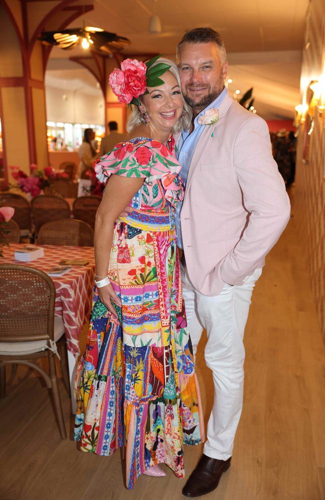 Kel Flanders and Michael Flanders at the Magic Millions Race Day 2025 at Gold Coast Turf Club for Gold Coast at Large. Picture, Portia Large.