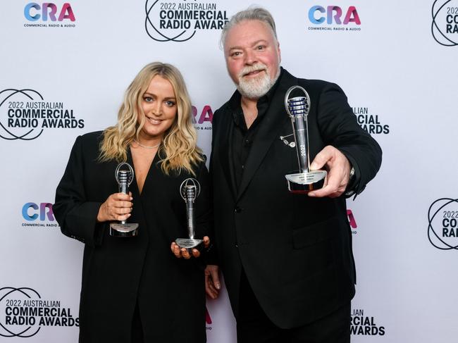 KIIS FM breakfast hosts Jackie O Henderson and Kyle Sandilands at the 2022 ACRAs. Picture: Supplied