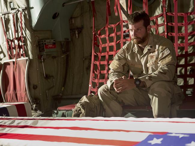 Bradley Cooper in a scene from American Sniper.